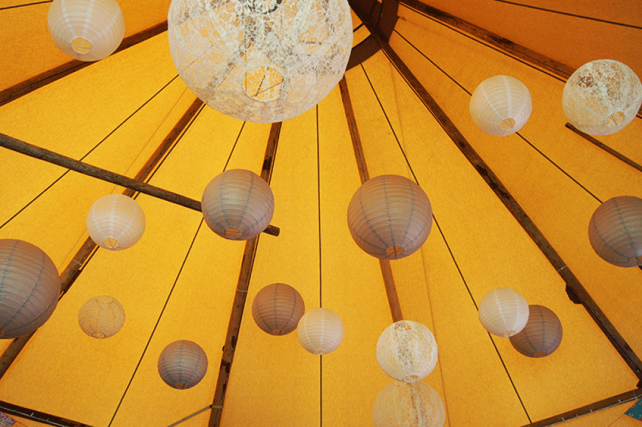 Lace wedding lanterns