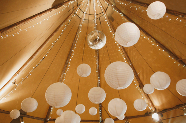 White Lanterns Decorate Giant Tipi Tents at Camp Katur