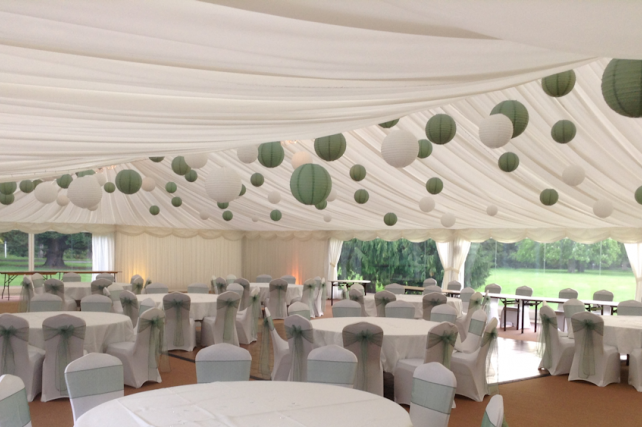 Sage and cream Scottish Wedding lanterns