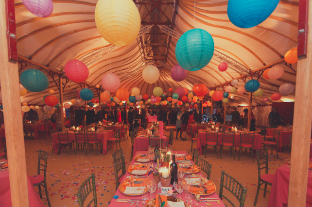 Multi Coloured Hanging Lanterns