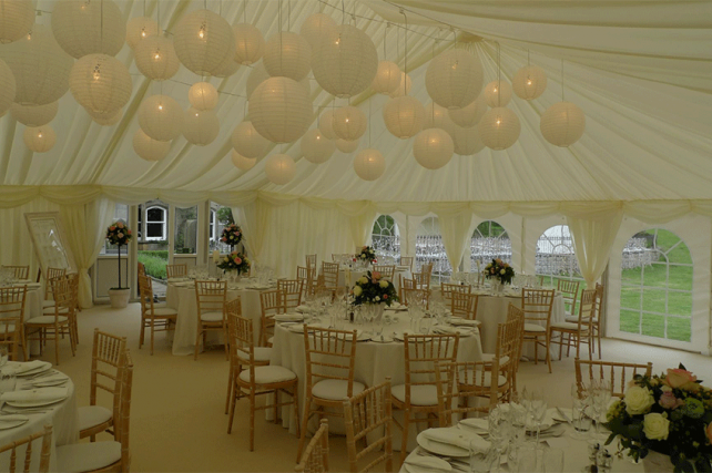 white and lace lanterns