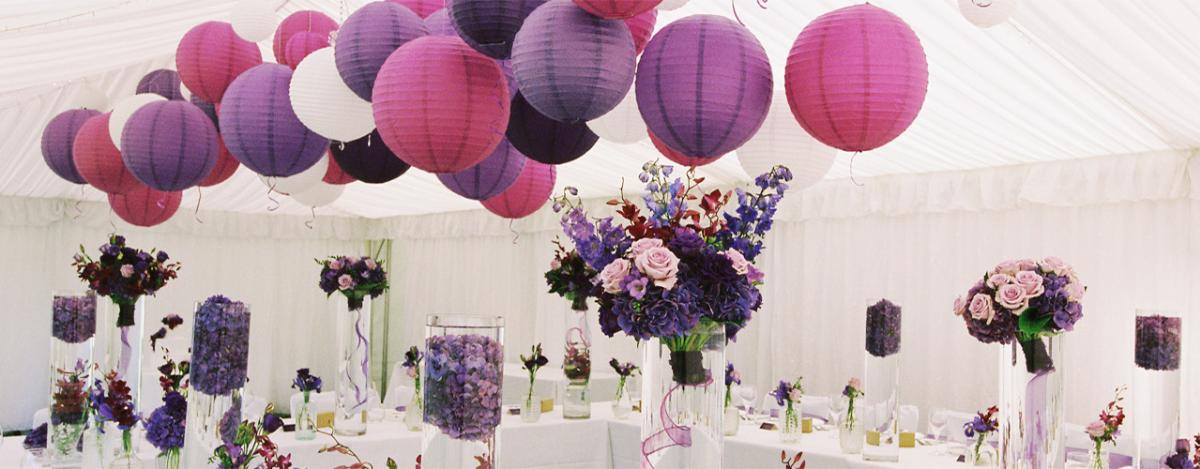 Purple and Violet hanging paper lanterns