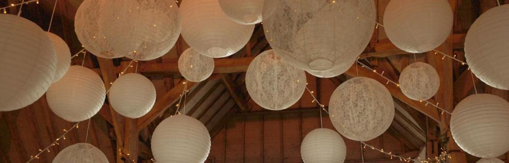 Rustic Chic and lace lanterns