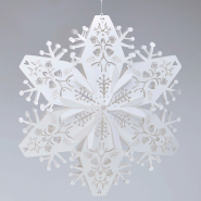 3d white lasercut snowflakes