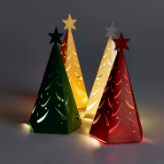 Mini Christmas Tree Decorations illuminated with Buttonlites