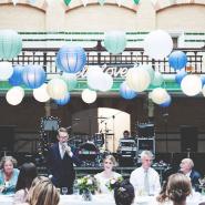 Green and Blue Paper Lantern Canopy