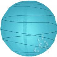 Extra Large Turquoise Irregular Ribbed Paper Lantern