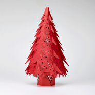 Red paper Illuminated Christmas Tree