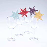 Snowflake wine glass decorations