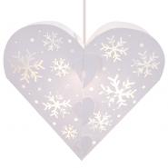 White Christmas Snowflake Hearts