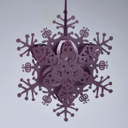 Ruby winter floral snowflakes