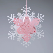 White and pink floral snowflake Christmas snowflake lanterns