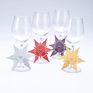 Wine Glass Stem snowflake decorations