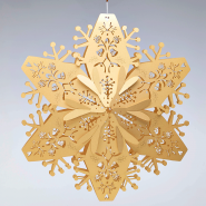 Gold paper snowflakes