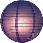 24 Inch Large Purple Even Ribbed Round Lanterns