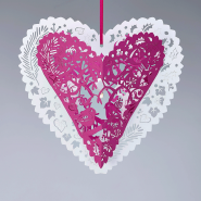 White and Fuchsia wedding heart lanterns