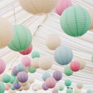 Pastel hanging lantern display