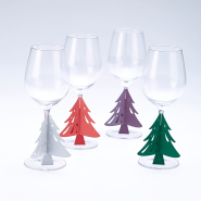 Christmas Tree wine glass stem decorations