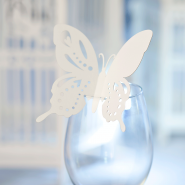 Wedding butterfly Wine glass name card