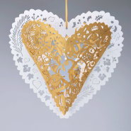 white and gold christmas hearts