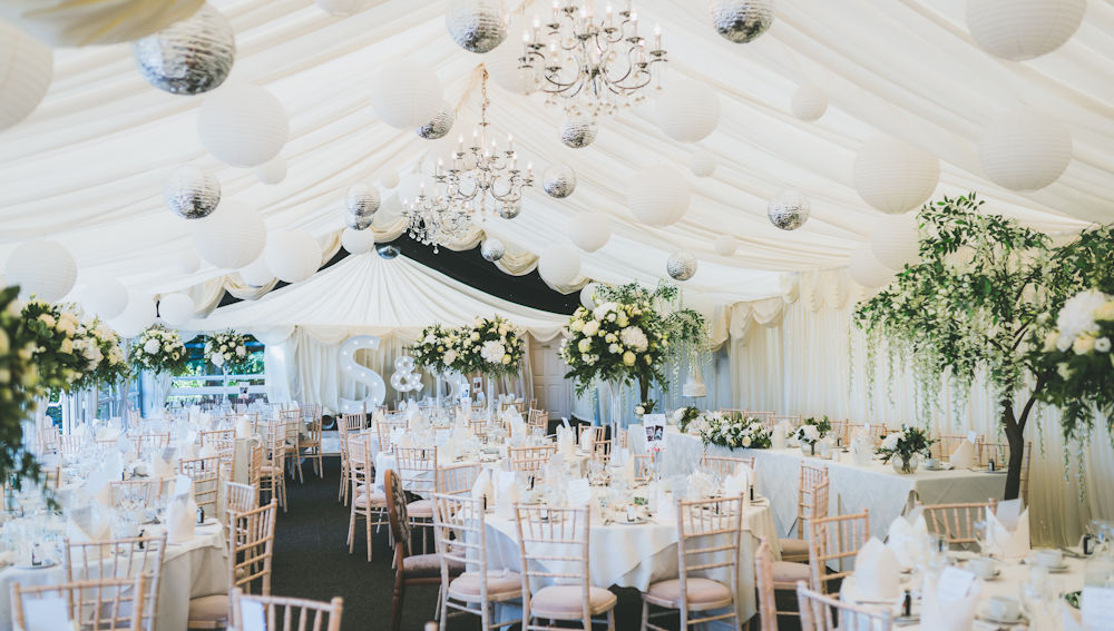 Cream and silver wedding lanterns