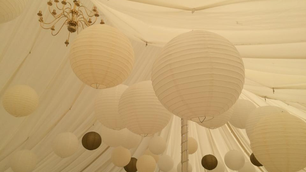 Cream marquee lanterns