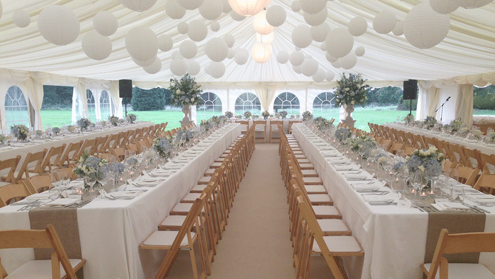 garden marquee wedding lanterns