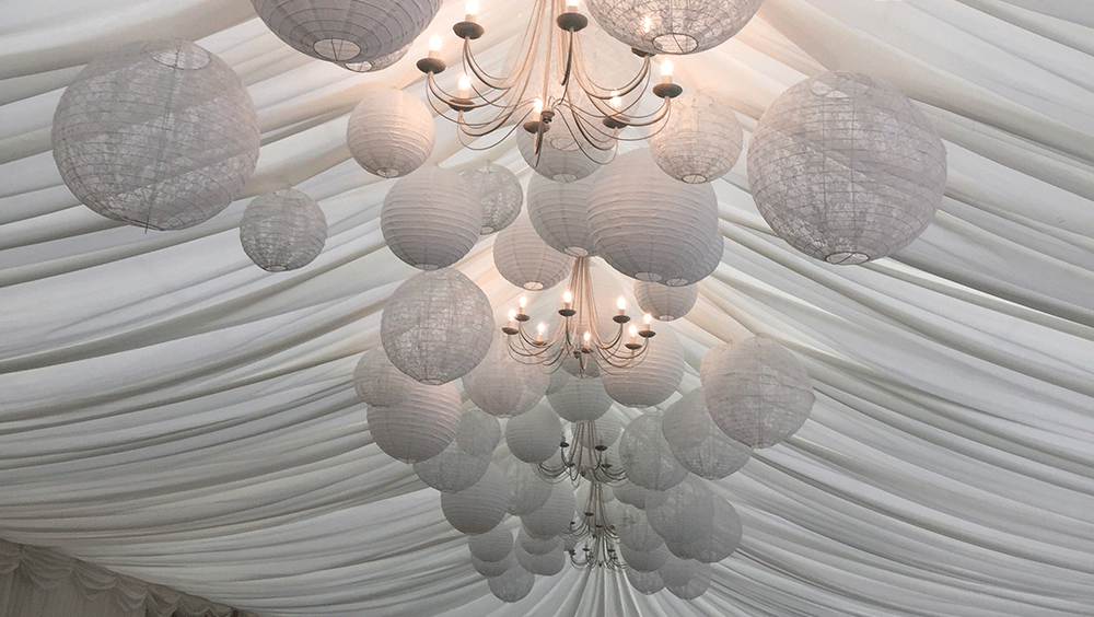 Lace wedding lanterns at The Parsonage, Scotland 