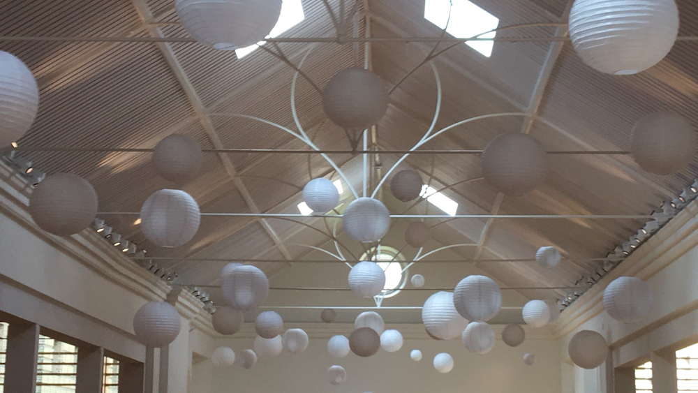 White wedding lanterns at Holkham Hall