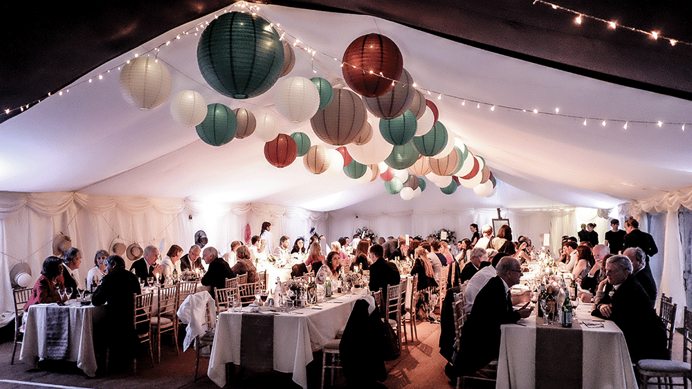 Illuminated wedding paper lanterns