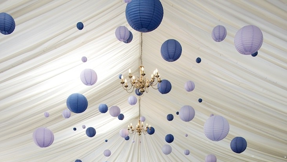 Purple wedding lanterns