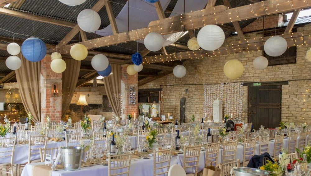 Paper lanterns and pompoms