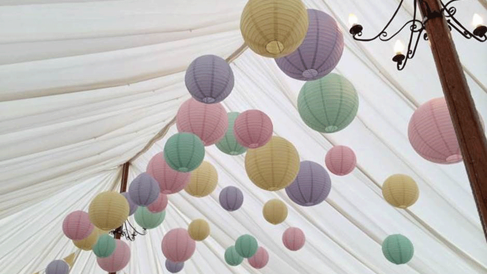 Pastel Paper wedding lanterns