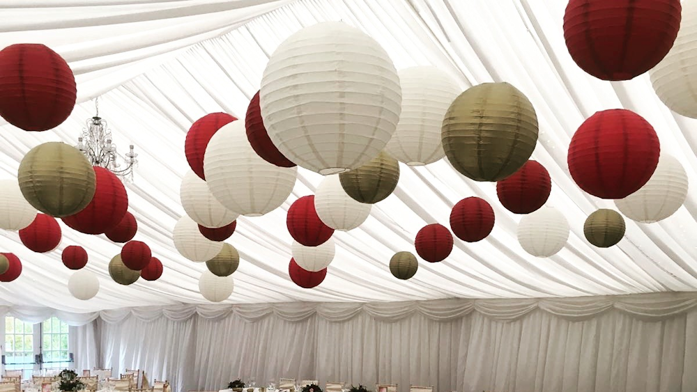 Rich red and gold marquee lanterns