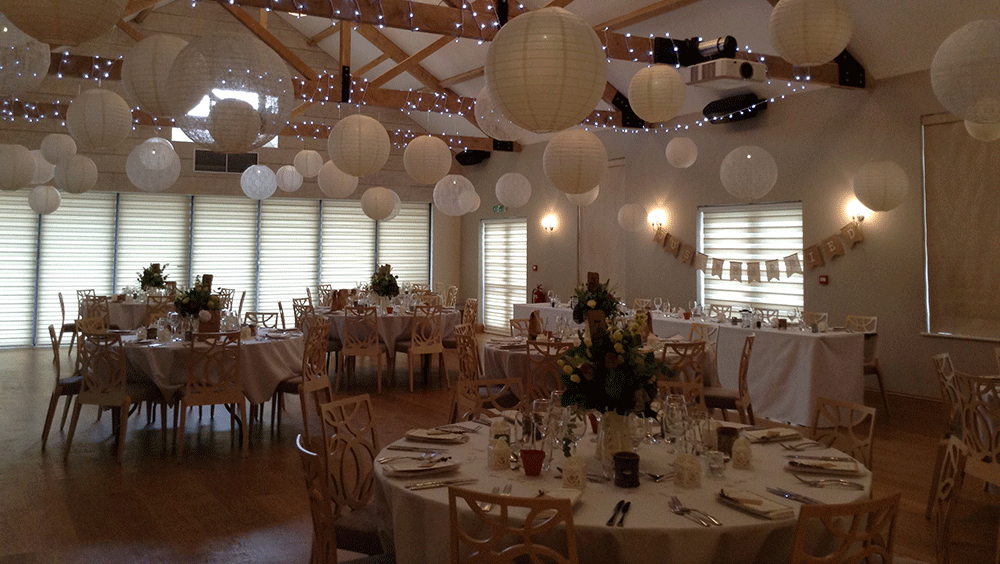 Vintage Neutral Paper Lanterns at The Boathouse, Norfolk.