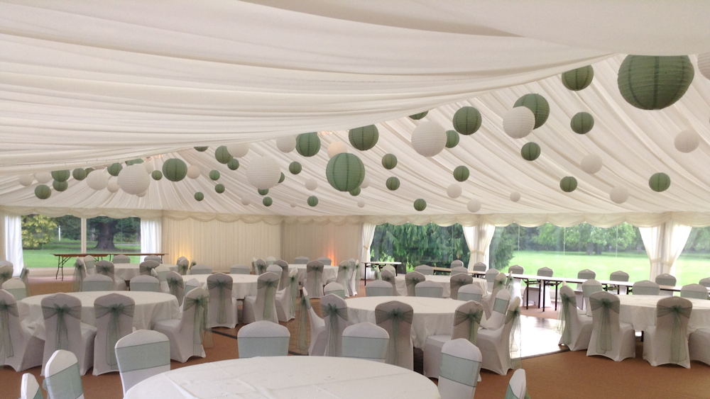Sage and cream Scottish Wedding lanterns