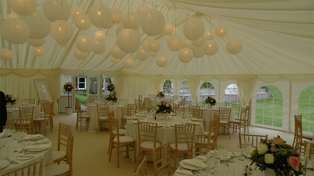 white and lace lanterns